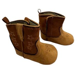Babies’—Rising Star Brown And Light Brown Cowboy/Cowgirl Boots. Size 3–6 Months.